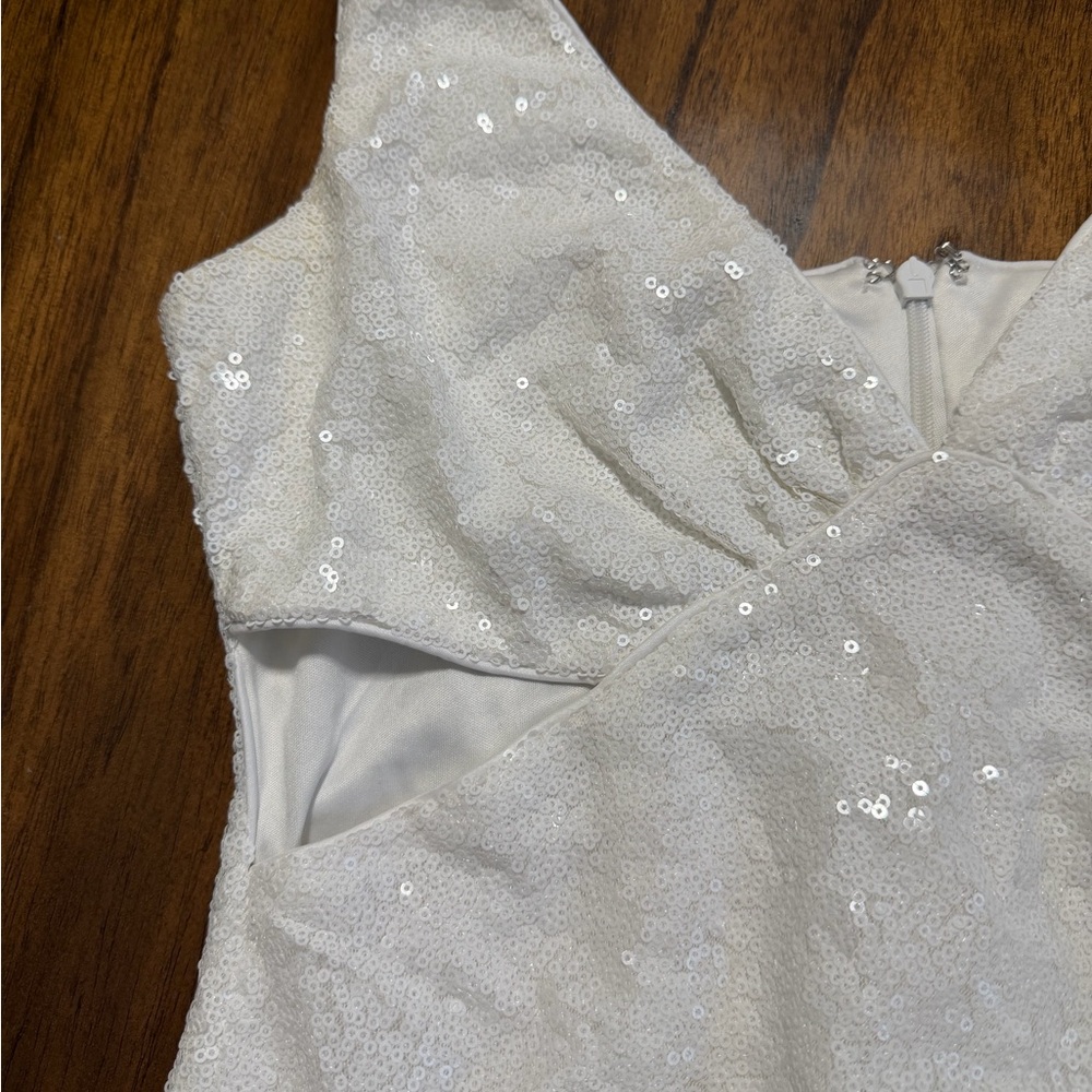 Lulu's White Sequin Mini Dress - Picture 3 of 8